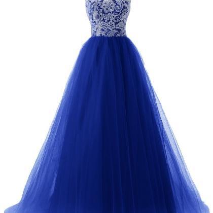 Straps Lace Bodice Net Skirt Prom Dresses,lace Prom Dresses,evening ...